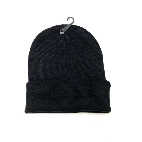 Black Color Knitted Men’s Winter Beanie Hat - Picture 2 of 7